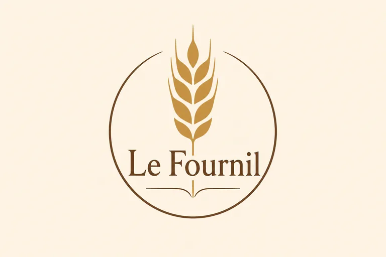 Von KI erzeugtes Logo: Bäckerei Le Fournil mit Weizenähre