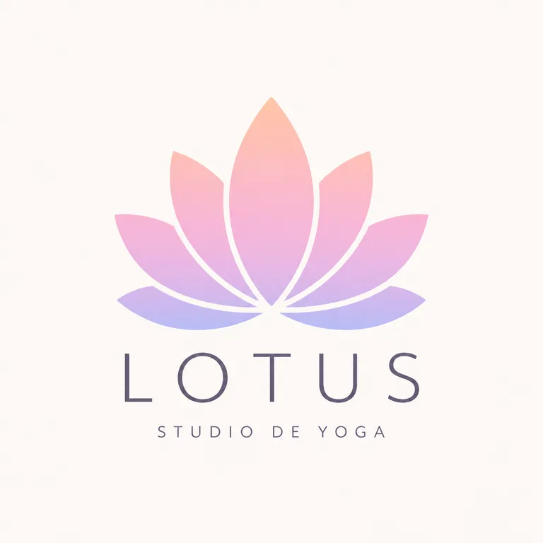 Von KI erzeugtes Logo: Yogastudio Lotus, Lotusblüte in Pastell