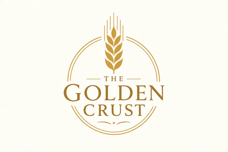 Example of an AI-generated logo: The Golden Crust artisan bakery with wheat ear